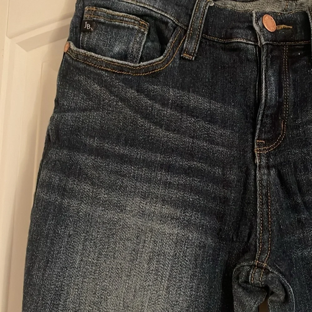 Judy Blue Womens Distressed Skinny Jeans Size XL 11/30 Dark Wash Cotton & Spande
